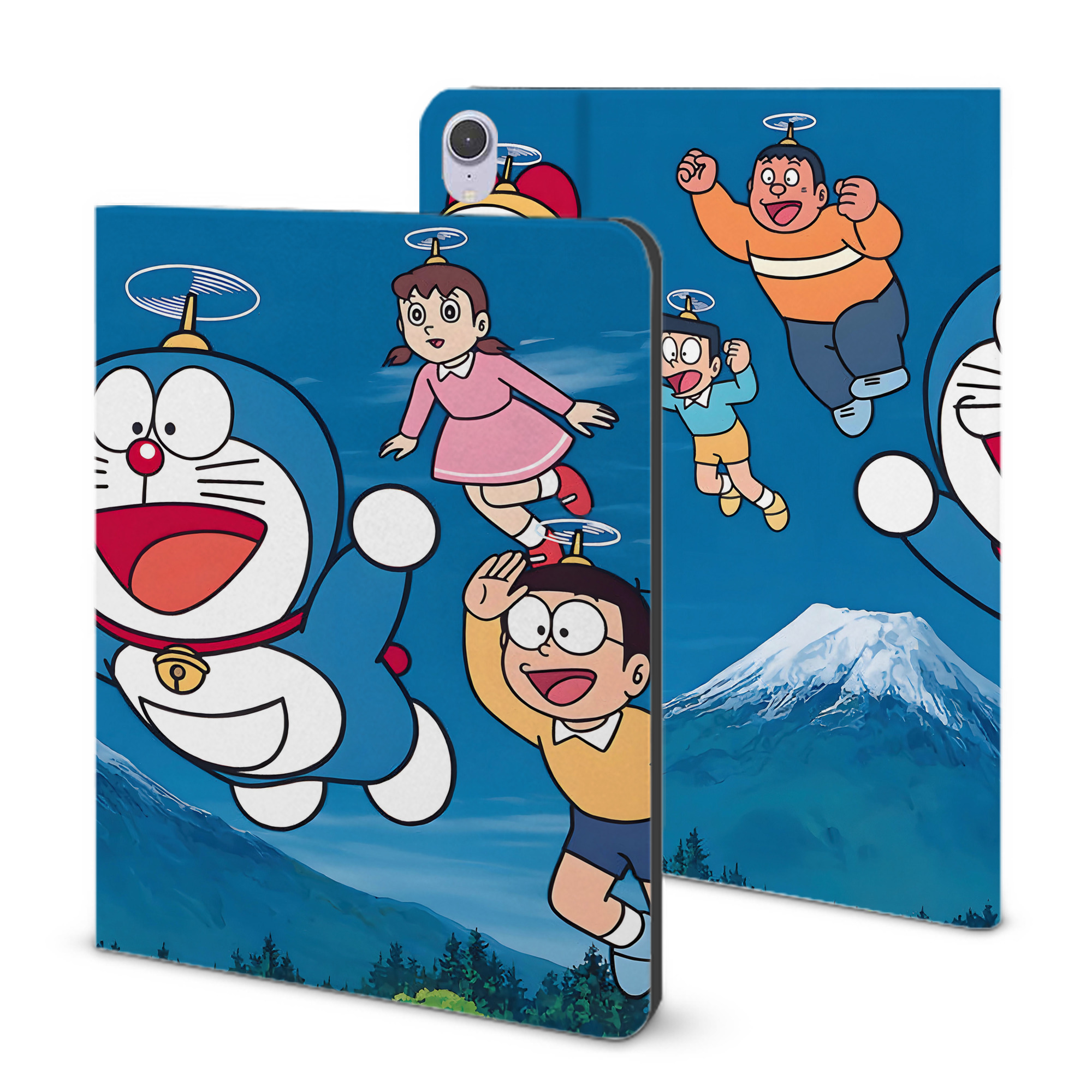 （画像用） ドラえもん Doraemon IPad ケース ブック型 PUレザー TPU 耐衝撃 軽量 薄型 ペン収納なし 全面保護 IPad 各モデル対応